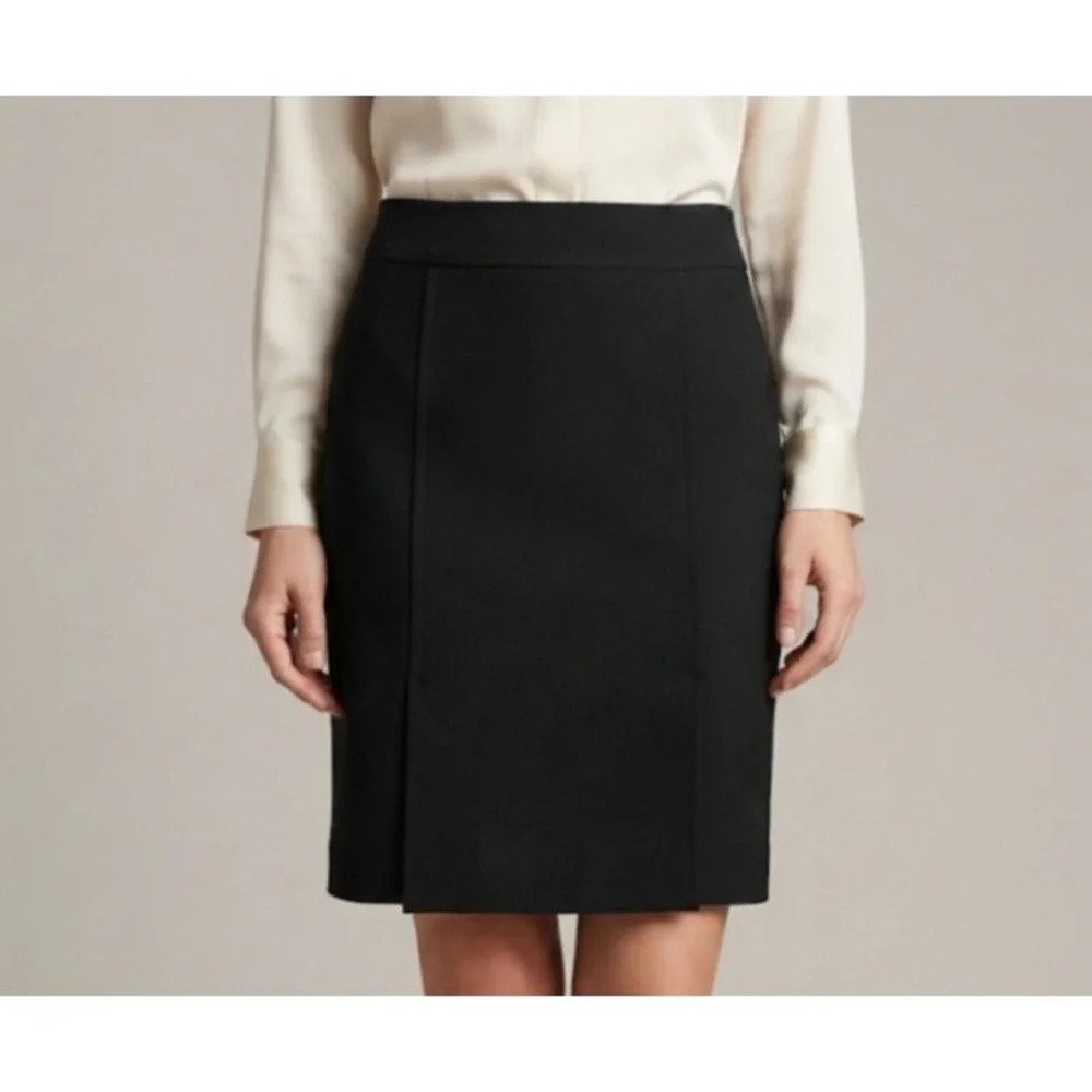 Talbots Black 100% Wool Pencil Skirt Side Zip Lined Career Size 10